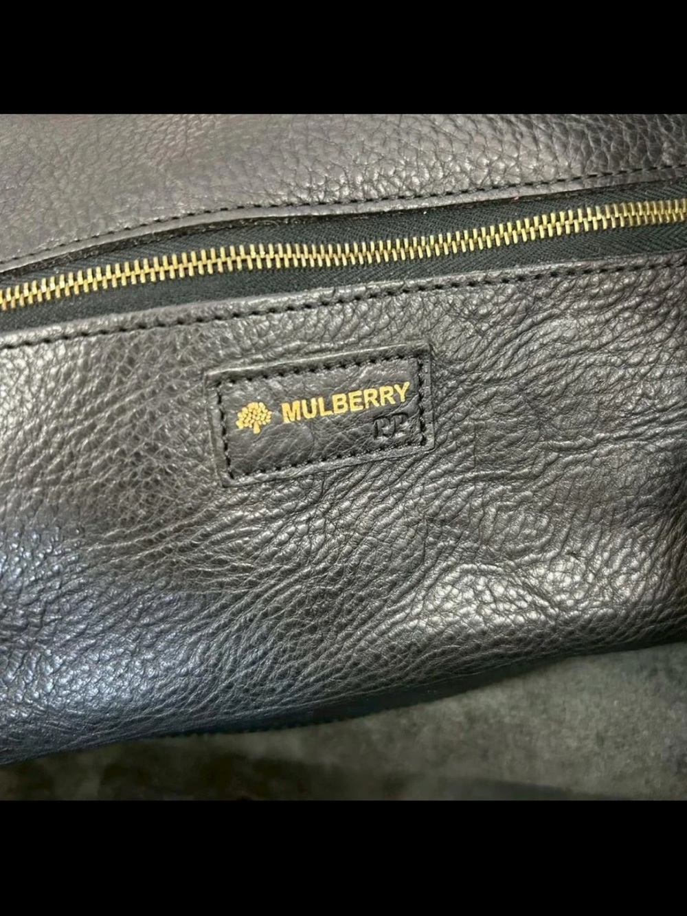 Mulberry Black Pebbled Leather Buckle Satchel with Brass Hardware - Picture 4 of 11